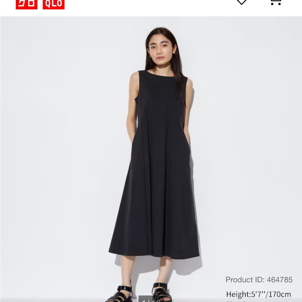 Uniqlo L Black Airism Dress